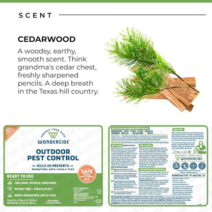 Outdoor Pest Control Spray with Natural Essential Oils - Mosquito, Ant, Insect Repellent, Treatment, Killer - Safe Around Pets Kids 32 oz