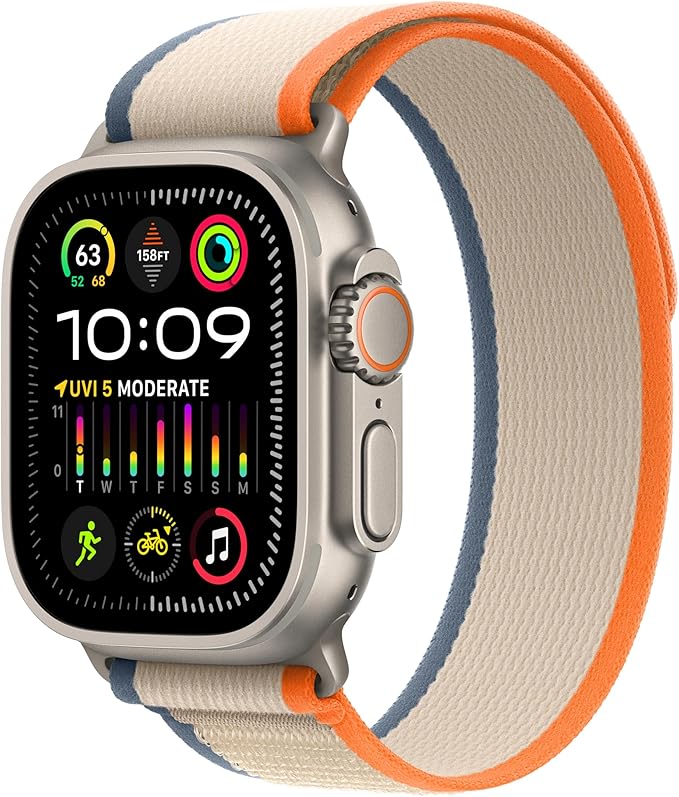 Apple Watch Ultra 2 [GPS + Cellular 49mm] Smartwatch with Rugged Titanium Case & Olive Alpine Loop Small. Fitness Tracker, Precision GPS, Action Button, Extra-Long Battery Life