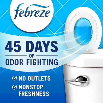 Febreze Bathroom Air Freshener, Odor-Fighting, Plug In Alternative, Air Fresheners for Home and Bathroom and Kitchen, Closet Air Fresheners, Refresh & Energize Scent, 4 Count