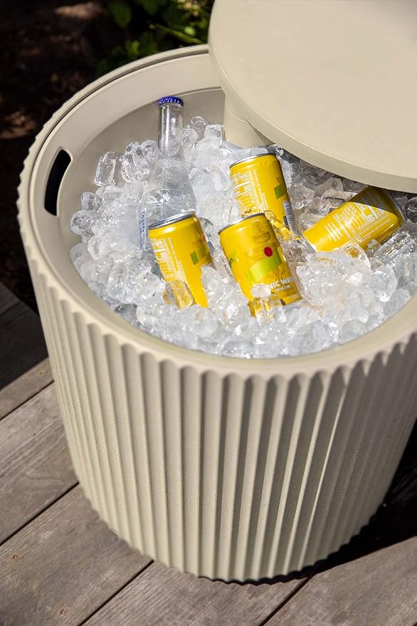 Chill Side Table - 2 in 1 - Designed for use as Outdoor Side Table, Patio Decor and Ice Chest