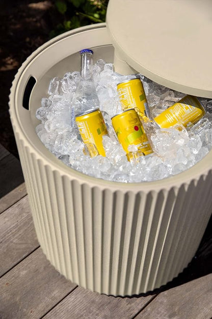 Chill Side Table - 2 in 1 - Designed for use as Outdoor Side Table, Patio Decor and Ice Chest