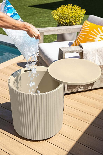 Chill Side Table - 2 in 1 - Designed for use as Outdoor Side Table, Patio Decor and Ice Chest