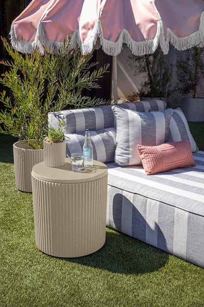 Chill Side Table - 2 in 1 - Designed for use as Outdoor Side Table, Patio Decor and Ice Chest