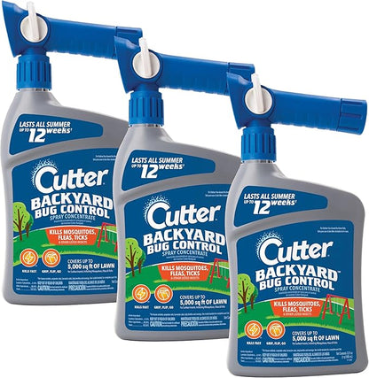 Cutter Backyard Bug Control Spray Concentrate, Mosquito Repellent, Kills Mosquitoes, Fleas & Listed Ants, 32 fl Ounce