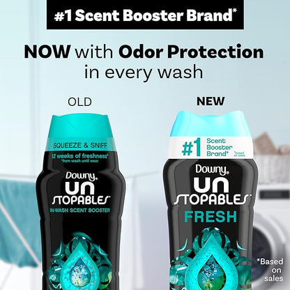 Downy Unstopables In Wash Scent Booster Beads, Fresh Scent, 24 oz, Laundry Beads for Odor Protection