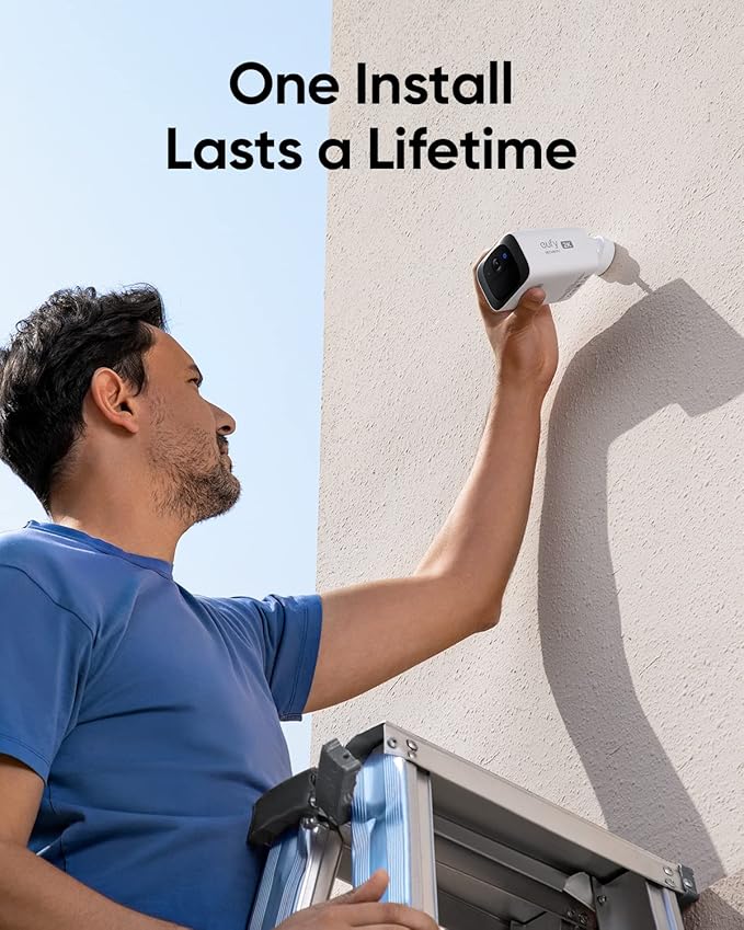 Security SoloCam S220, Solar Security Camera, Wireless Security Camera Outdoor, 2K Resolution, Continuous Power, No Monthly Fee, HomeBase 3 Compatible, 2.4 GHz Wi-Fi, for Outdoor Surveillance