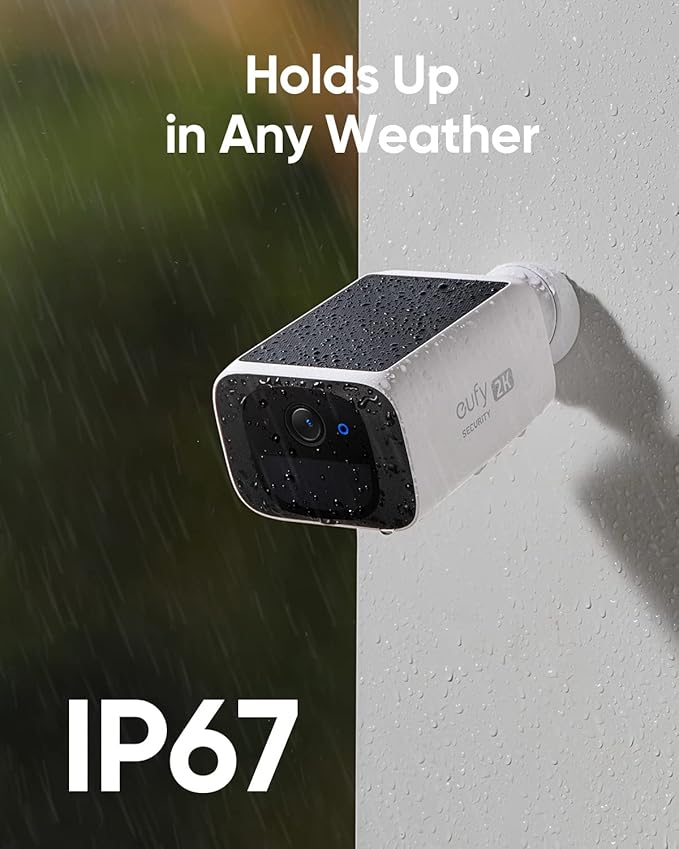Security SoloCam S220, Solar Security Camera, Wireless Security Camera Outdoor, 2K Resolution, Continuous Power, No Monthly Fee, HomeBase 3 Compatible, 2.4 GHz Wi-Fi, for Outdoor Surveillance