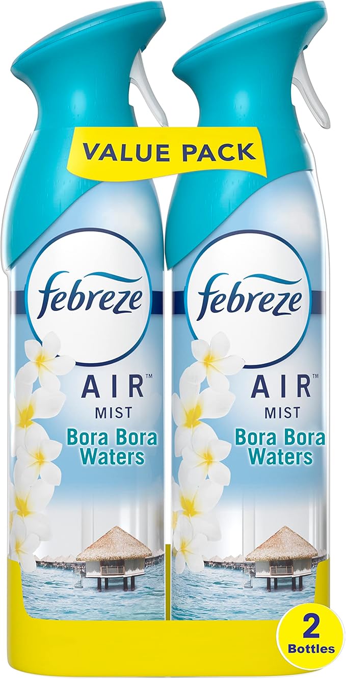 Febreze Air Mist Air Freshener Spray, Odor-Fighting Room Spray, Air Fresheners for Home and Bathroom and Kitchen, Aerosol Can, Gain Island Fresh Scent, 8.8oz, 2 Count