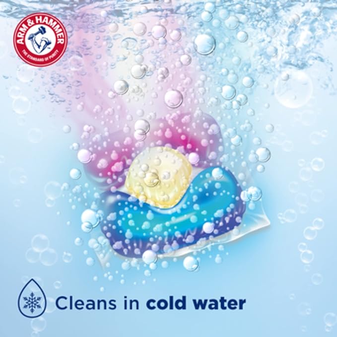 Arm & Hammer Plus OxiClean With Odor Blasters Laundry Detergent 5-IN-1 Power Paks, 42CT (Packaging may vary) (Pack of 2)