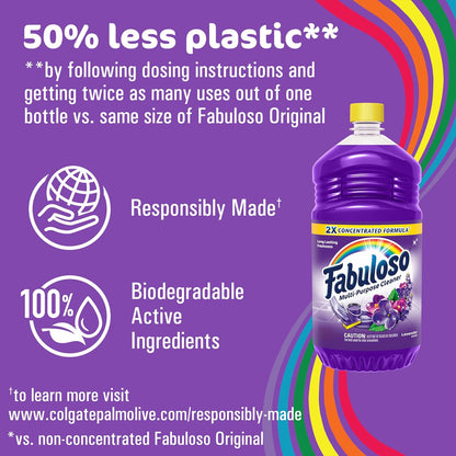 Fabuloso Multi-Purpose Cleaner & Floor Cleaner, 2X Concentrated, Lavender Scent, 56 fluid ounces