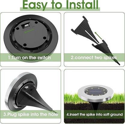 Solar Lights for Outside,8 Pack Solar Light Outdoor Waterproof, Garden Lights Landscape Lighting for Patio Pathway Lawn Driveway Walkway White