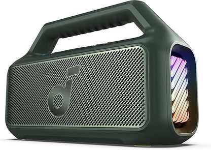 soundcore Boom 2 By Anker, Outdoor Speaker, 80W, Subwoofer, BassUp 2.0, 24H Playtime, IPX7 Waterproof, Floatable, RGB Lights, USB-C, Custom EQ, Bluetooth 5.3, Portable for Camping, Beach, and Backyard