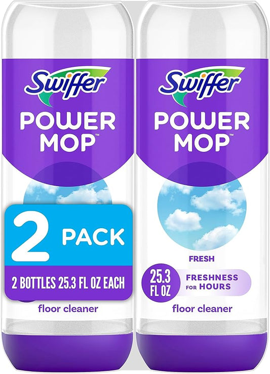 Swiffer Power Mop Refill Solution, Floor Cleaner for Mopping Tile, Vinyl, Laminate, Wood in Home, Bathroom, Kitchen, All Purpose Multi-Surface Solution for Floor Cleaning, Lavender Scent, 50.6oz