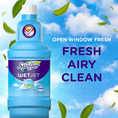 Swiffer WetJet Hardwood and Floor Spray Mop Cleaner Starter Kit, Includes: 1 Power Mop, 10 Pads, Cleaning Solution, Batteries
